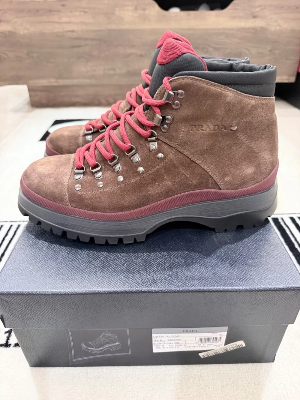 NEW Vintage 2018 Prada Suede Sport Hiking Boots